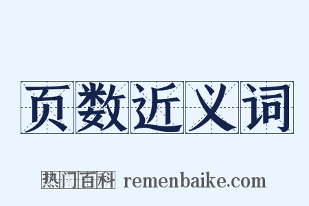 页数近义词是什么意思的图片